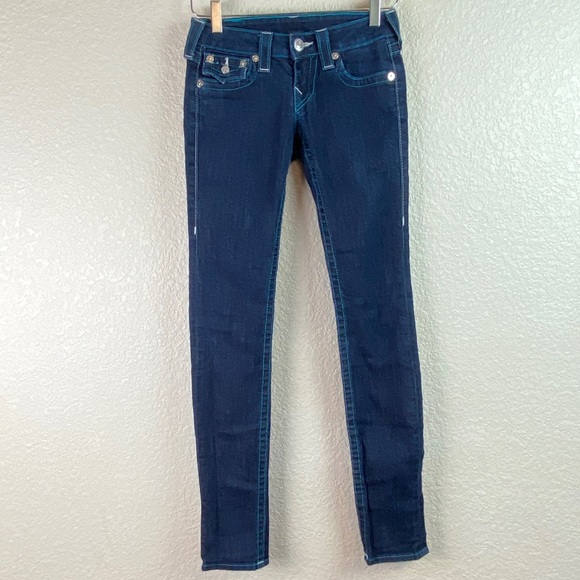 True Religion Aztec Embroidered Back Pocket Skinny - Picture 2 of 8